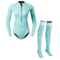 Miniatyrbillede 1 af 5: Helfarvet badedragt til snorkling, farveblokeret rund hals lynlås stil briefs badedragt XL