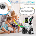 Miniatyrbilde 5 av 6: Laderbar RC- og APP-styrt robotleketøy for barn - Interaktivt intelligent LED-lys, snakker, danser, innebygd myntboks, leketøygave for barn