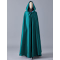Miniatyrbillede 2 af 5: Witchcraft Teal Tie Up Middelalderkappe Halloween Hættekappe Lang Cape U