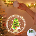 Miniatyrbillede 1 af 5: Julepynt Vindue Lys Julelys Indendørs, LED Batteridrevet Julepynt Lys til Hjem Fest Vindue Væggen 1PC Christmas Tree