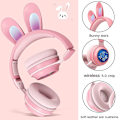 Miniatyrbilde 3 av 5: Kids Bunny Rabbit Ears Hodetelefoner med mikrofon for Gaming White white
