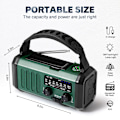 Miniatyrbilde 2 av 6: Nødradio med sveiv, 10000mAh Nødradio, Solradio AM/FM Værradio, USB Type-C-lading, Lommelykt og LED-leselys