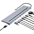 Pikkukuva 1 / 4: Kannettavan telakointiasema MacBook M1:lle ja Windowsille, 12-in-1 kolmen näytön USB-C-keskitin