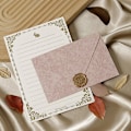 Miniatyrbilde 4 av 5: 9 stk konvolutter, 30 ark papir, 16,5*11 cm/21*14,8 cm, rosa+oransje+rød, kortinvitasjonskonvolutter Pink*Orange*Red Style 2