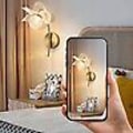 Miniatyrbilde 2 av 3: Gylden blomstervegglampe, akryl LED-lampe vegglampe, hotell nattbordslampe