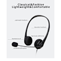 Miniatyrbillede 3 af 5: USB-headset med mikrofon - Kompatibel med bærbar/stationær pc Perfekt til podcasting fjernarbejde black