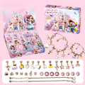 Miniatyrbillede 1 af 5: 2024 Ny Julekalender Julegave Armbåndsfremstillingskit, Armbåndsfremstilling Legetøj til Piger Julepynt Pink