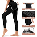 Miniatyrbilde 5 av 5: 4-pak leggings for kvinner med rumpeheis, høy midje, magekontroll, ikke gjennomsiktig yogabukser, treningstights XXL