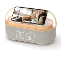Miniatyrbild 4 av 5: Digital väckarklocka radio med bluetooth högtalare, 15w trådlös laddare, dubbel justerbar hög väckarklocka