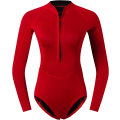 Miniatyrbillede 2 af 5: Vandsport Solbeskyttelse Surf Wear, Farveblok Crew Neck Lynlås Style Briefs En Del Våddragt S