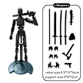 Miniatyrbillede 2 af 4: 3D-printede actionfigurer, multi-artikulær bevægelig robot til spilentusiaster DIY robot-skrivebordsdekoration black