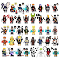 Miniatyrbillede 1 af 5: 40 stk Naruto minifigur byggeklodser Uzumaki Naruto Uchiha med jordflag Træ Kakashi plug-in legetøj