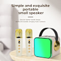 Miniatyrbillede 3 af 5: Mini Karaoke-maskine til voksne, bærbar Bluetooth-karaokehøjttaler med 2 trådløse mikrofoner, 14 lystilstande, gaver til legetøj til børn over 8 år