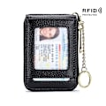 Pikkukuva 2 / 5: Luottokorttilompakko, Rfid-luottokorttikotelo, avaimenperä ja henkilöllisyystodistuksen ikkuna Nahkainen vetoketjullinen korttikotelo (pysty 10 paikkaa) gold