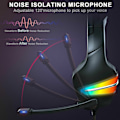 Pikkukuva 3 / 5: Pelikuulokkeet Mic Surround Sound RGB USB -kuulokkeet PS/Xbox ONE/PC Red red