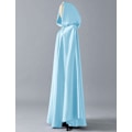 Miniatyrbillede 3 af 5: Witchcraft Ice Blue Tie Up Middelalderdragt Halloween-hættekappe Lang Cape U