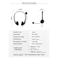 Miniatyrbillede 5 af 5: USB-headset med mikrofon - Kompatibel med bærbar/stationær pc Perfekt til podcasting fjernarbejde black