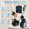 Miniatyrbilde 4 av 6: Laderbar RC- og APP-styrt robotleketøy for barn - Interaktivt intelligent LED-lys, snakker, danser, innebygd myntboks, leketøygave for barn