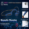 Pikkukuva 2 / 5: IPX8 Vedenpitävät Langattomat Bone Conduction -kuulokkeet Bluetooth Urheilukuulokkeet 16GB Punainen red