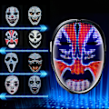 Miniatyrbillede 3 af 5: Led Cosplay Maske Med Programmerbar Lysende Ansigt Transformerende Maske Genopladelig App-Styret Rekvisit Halloween Fest Bluetooth Maske Kids-1200AH Charge