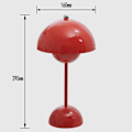 Miniatyrbillede 5 af 5: Mushroom Flower Knop Genopladelig Led Bordlamper Skrivebord Nat Til Soveværelse Spisning Touch Nat Lys Gul