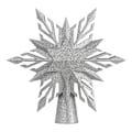 Miniatyrbilde 1 av 5: Juletrærtopp med stjerne, opplyst med LED-snøfnuggsprosjektor, 10' juletrærtoppstjerne med innebygd LED-roterende 3D-projektorlys silver