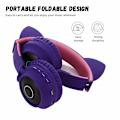 Pikkukuva 3 / 5: Bluetooth 5.0 Cat Ear -kuulokkeet taitettavat korvalla kiinnitettävät langattomat stereokuulokkeet (violetti) purple