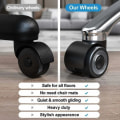 Miniatyrbild 3 av 5: 5-pack kontorsstol Hjulhjul 11 ​​x 22 mm Dubbelhjulsdesign repar inte golvet Diameter: 50 mm