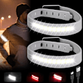 Miniatyrbilde 1 av 5: 2 stk. LED-armbånd, oppladbare, 3 lysmoduser, lysarmbånd, vanntett lysarmbånd, lysstripe for jogging, nattløping