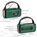 Miniatyrbilde 6 av 6: Nødradio med sveiv, 10000mAh Nødradio, Solradio AM/FM Værradio, USB Type-C-lading, Lommelykt og LED-leselys