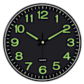 Miniatyrbilde 6 av 6: 12 tommers Glow in The Dark Veggklokker Batteridrevet Nattlys Store veggklokker Silent Clock silver