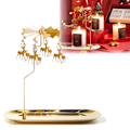 Miniatyrbilde 1 av 5: Julelysstake med roterende hjort, roterende lysestake sett for stearinlys elskere, adventslysstaker, julefestdekorasjoner