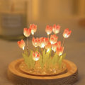 Miniatyrbilde 2 av 4: Håndlaget Tulip Glass Bordlampe Nattlys Ball Blomst Tulipaner Led Nattlys