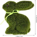 Miniatyrbillede 4 af 4: Bunny Easter Moss Kanin Dekoration Kunstig flokket græstørv Statue Figurer Dyrepynt Grøn