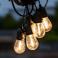 Pikkukuva 1 / 5: Vedenpitävät LED-aurinkokäyttöiset leirivalosarjat - Ripustettavat, himmennettävät vintage Edison -lamput - 16 jalan terassivalot luovat kahvilailmapiirin takapihallesi