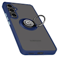 Miniatyrbild 2 av 5: Skydd för Samsung Galaxy S24 FE Med Metallring Video Stöd Mörkblå Blå