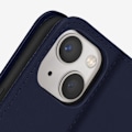 Miniatyrbild 4 av 5: Apple iPhone 13 skal Premium läder Korthållare Stödfunktion Video midnattsblå Midnattsblå