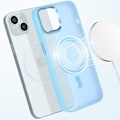 Pikkukuva 3 / 6: MagSafe-kuori iPhone 15 Plus ja 14 Plus, matta frosted takapuoli, vaaleansininen reuna Blå