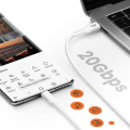 Miniatyrbillede 4 af 6: USB C-kabel 100W Hurtig overførsel 20Gbps 1,5m til bærbar LinQ Hvid