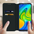 Miniatyrbild 1 av 4: Hölster - AVIZAR - Xiaomi Redmi Note 9 - Ekologiskt läder - Stöd funktion - Blå Blå