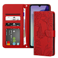 Miniatyrbillede 2 af 5: Taske til Xiaomi Redmi 14C - AVIZAR - Butterfly Flower Wallet - Rød - Halvstiv - Blank Röd