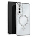 Miniatyrbillede 1 af 6: Diamant etui til Samsung Galaxy A55 MagSafe Contour Rhinestone Silver Grå