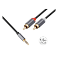 Miniatyrbillede 2 af 3: Audio Jack 3,5 mm til 2 RCA Dobbelt Skærm 1,5 m Sort