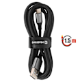 Miniatyrbillede 5 af 5: USB-kabel til USB-C Flettet Design Anti-nod Swissten Sort Svart