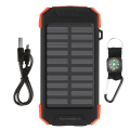 Miniatyrbillede 1 af 4: Solcelle Powerbank - AKASHI - 10000mAh - IPX4 Stødresistent - Lommelygte Svart