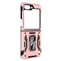 Miniatyrbillede 1 af 4: Etui til Samsung Galaxy Z Flip 5 - AVIZAR - ArmoRing Bump series - Bi-materiale - Rose guld - Metalring Rosa