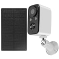 Miniatyrbillede 2 af 5: LinQ overvågningskamera - 1,5W solpanel - PIR-detektion - Vandtæt IP65 vit svart
