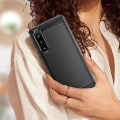Miniatyrbillede 4 af 5: Taske til Sony Xperia 5 IV - AVIZAR - Forstærket blød børstet kulstofeffekt Sort Svart