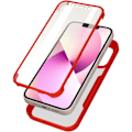 Pikkukuva 1 / 4: Kokonaiskuori - AVIZAR - iPhone 13 - Takana Plexiglas - Edessä Polymeri - Punainen Röd