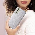 Pikkukuva 4 / 5: Samsung S21 FE Glitter Leaf irrotettava puolijäykkä silikonikotelo, hopea Silver